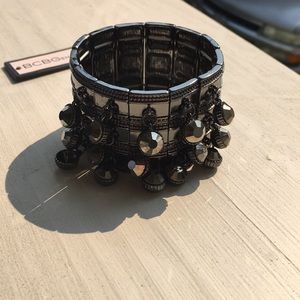 BCBGeneration Dark Silver cuff with Charms